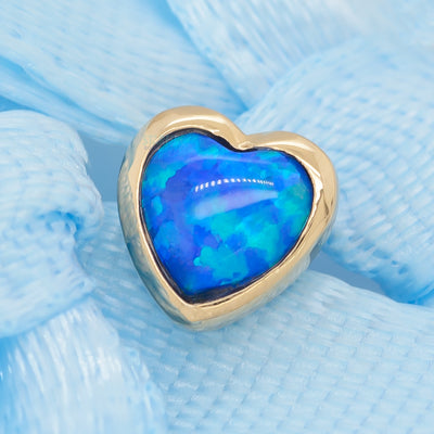 threadless: Blue Opal Heart End in Gold