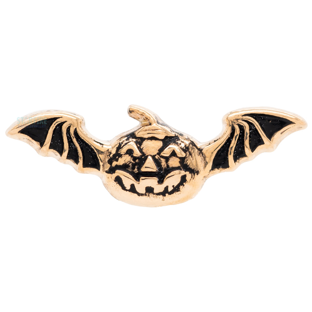 Bat Pumpkin Threaded End in Gold