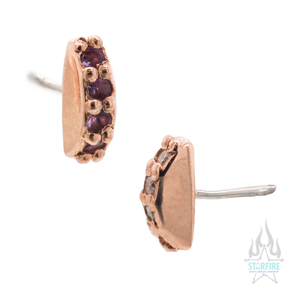 threadless: Half Circle Pin in Gold with Gemstones