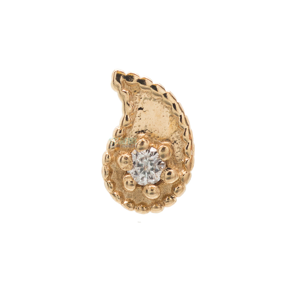 threadless: Paisley Pin in Gold with Gemstone