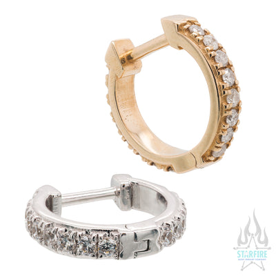 "Karma" Hinge Ring / Clicker in Gold with Gemstones