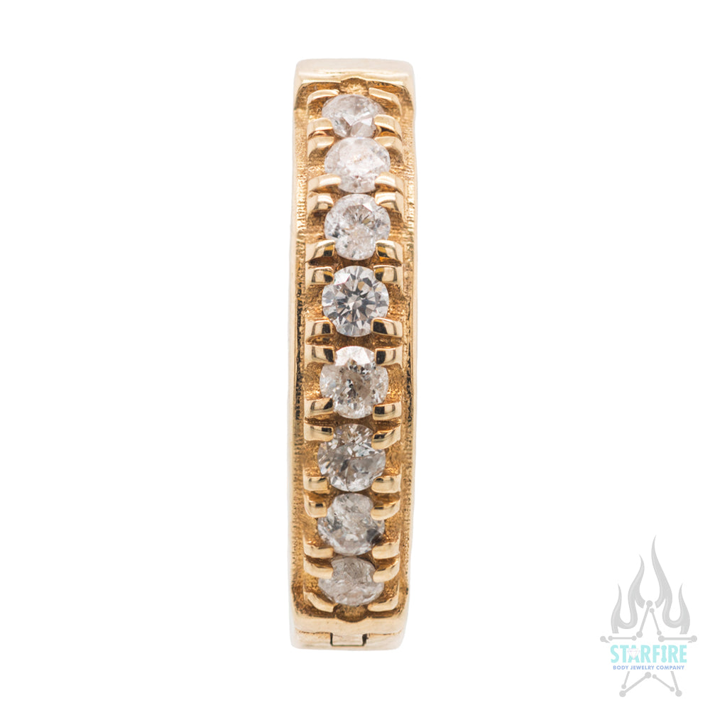 "Karma" Hinge Ring / Clicker in Gold with Gemstones