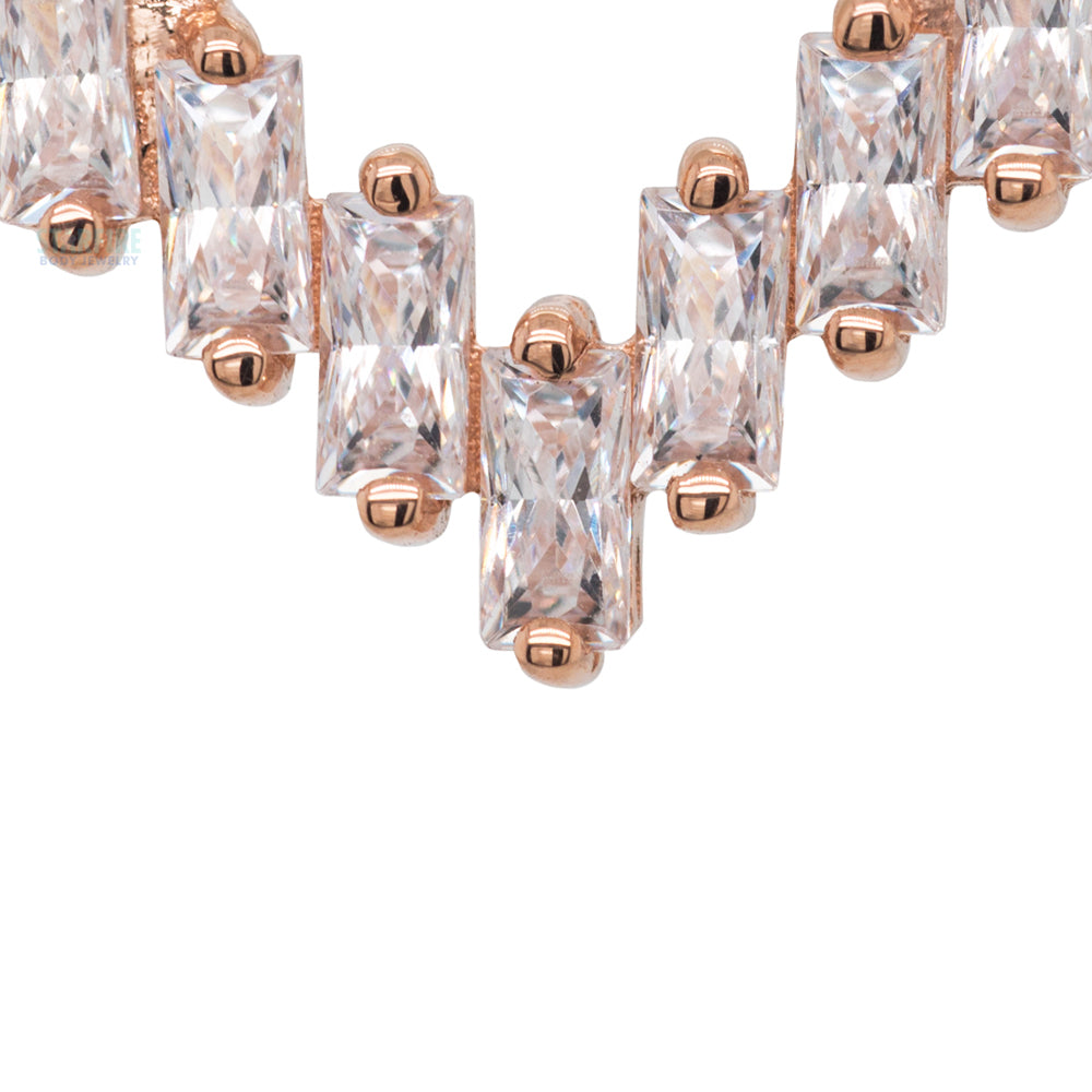 "Acacia" Hinge Ring in Gold & Platinum with White CZ's