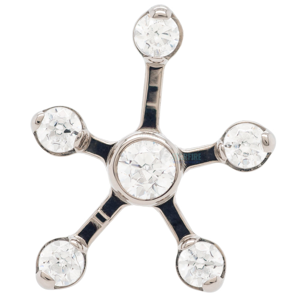 "Sputnik" Threaded End with Faceted Gems
