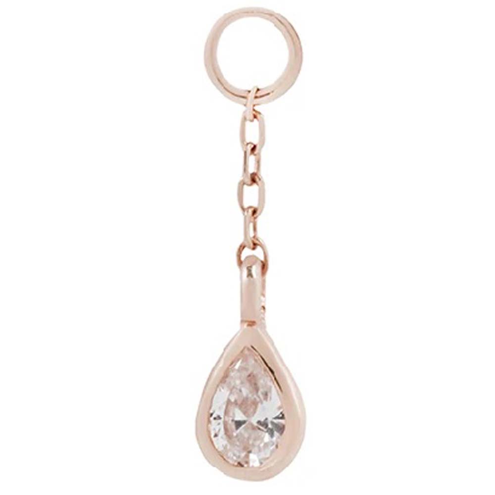 "Concorde" Chain Charm in Gold with CZ