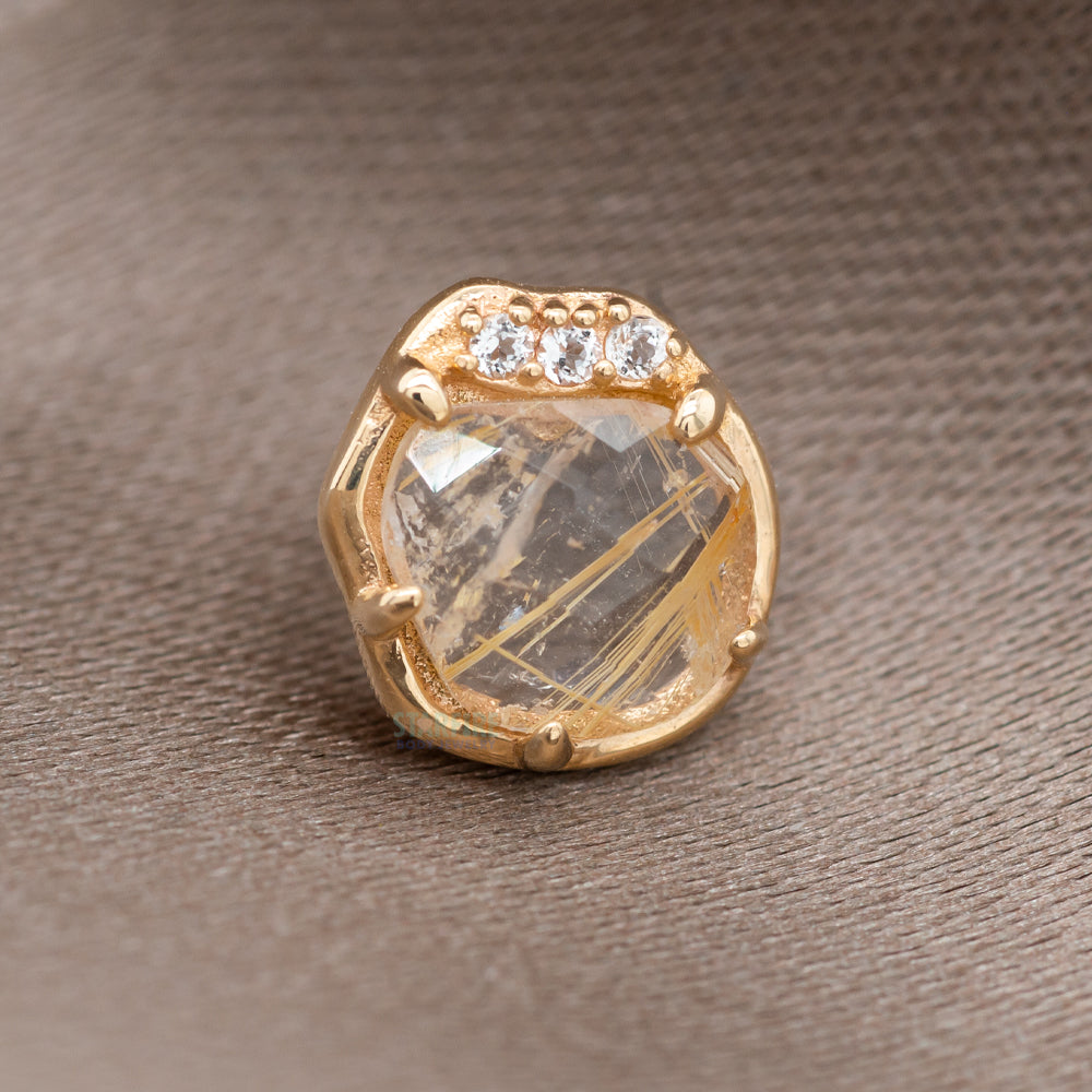threadless: "Vision" End in Gold with Rutilated Quartz & Topaz'