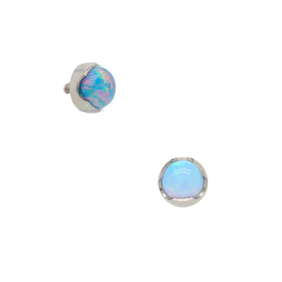 2.5mm Prong-Set Opal Cabochon Threaded End