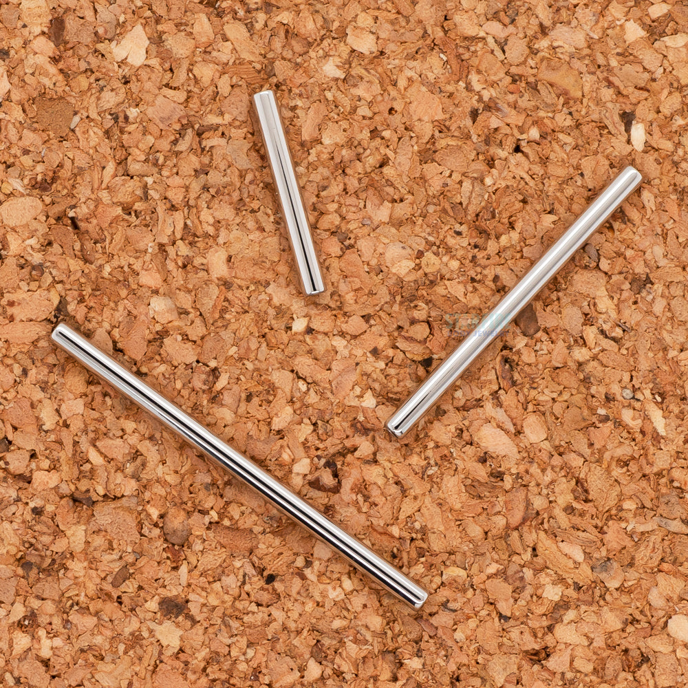 Titanium Threaded Straight Barbell Shaft - 14 ga.