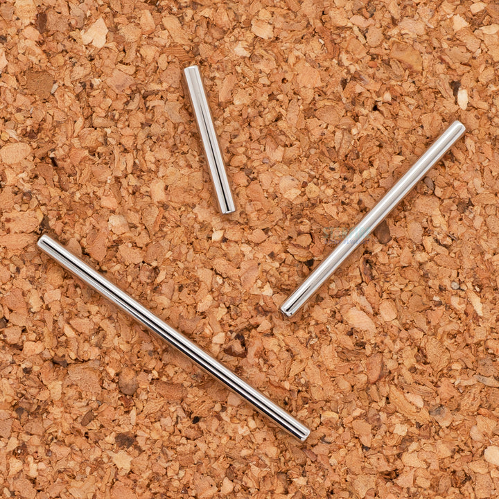 Titanium Threaded Straight Barbell Shaft - 8 ga.