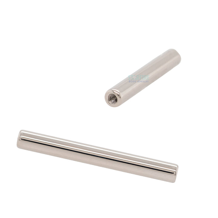 Titanium Threaded Straight Barbell Shaft - 6 ga.
