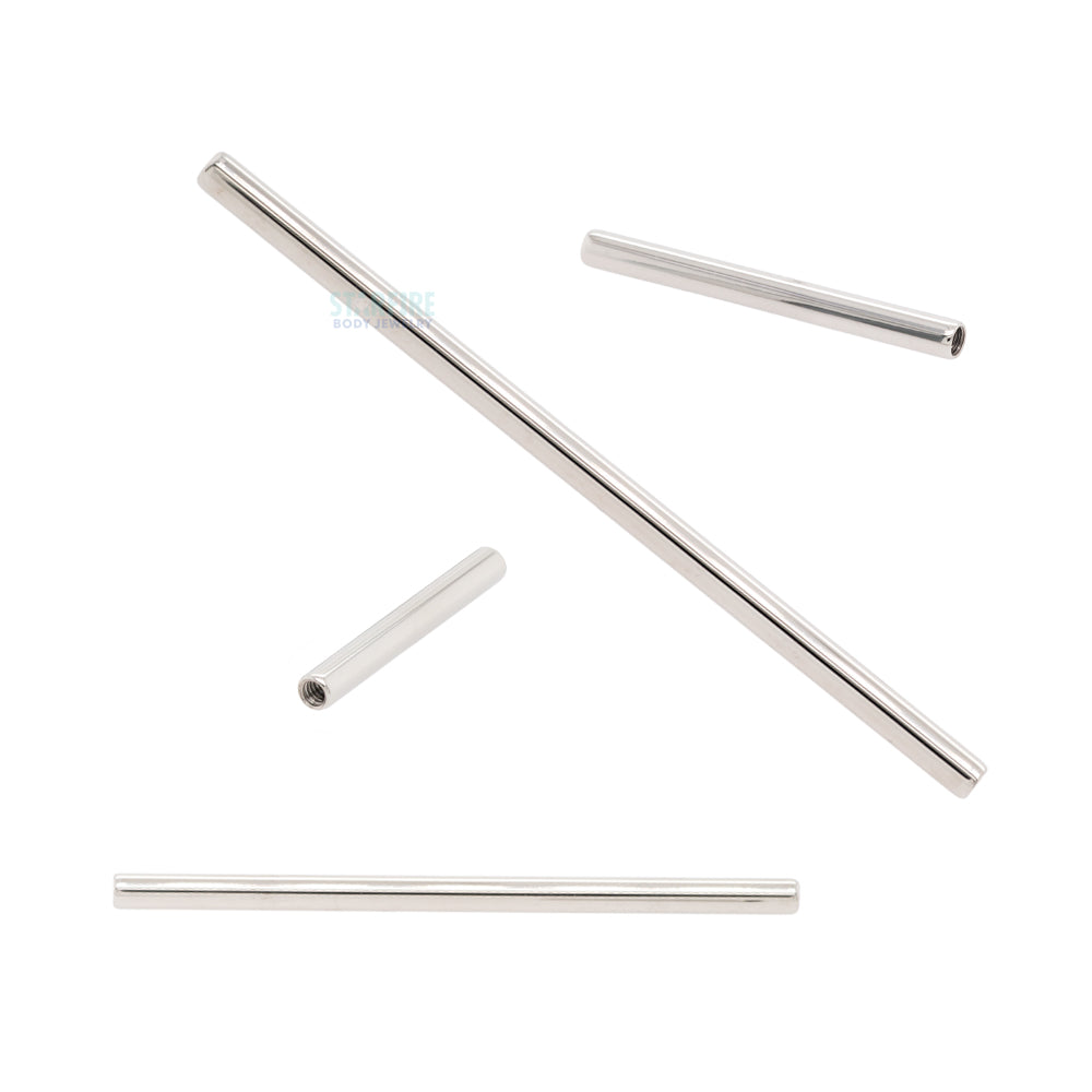 Stainless Steel Threaded Straight Barbell Shaft - 12 ga.