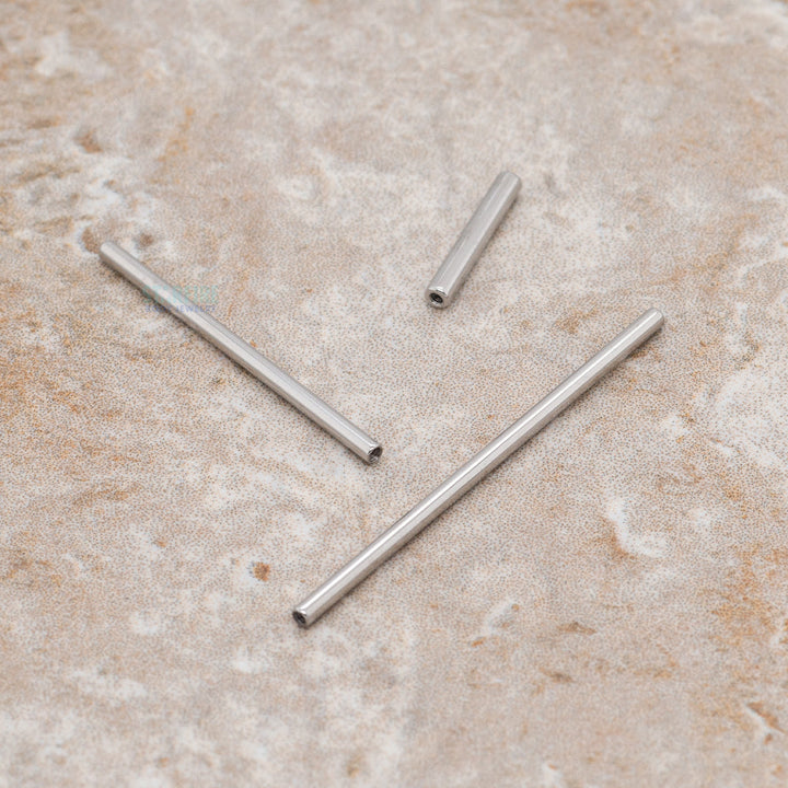 Stainless Steel Threaded Straight Barbell Shaft - 8 ga.