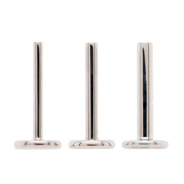 threadless: Titanium Flatback / Labret Post / Straight Barbell End with Fixed Disk