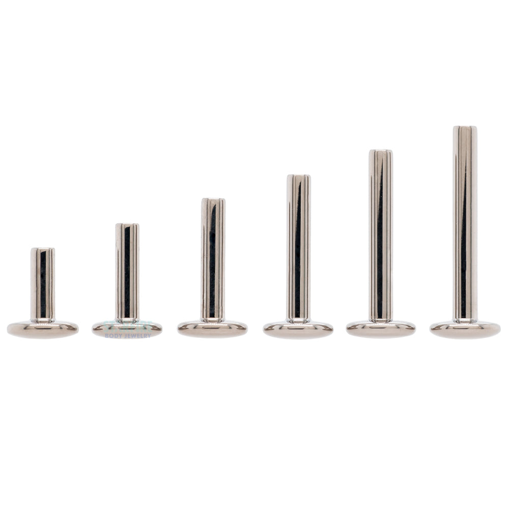 threadless: Titanium Flatback / Labret Post / Straight Barbell End with Fixed Disk