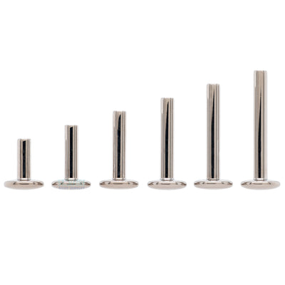 Stainless Steel Threaded Flatback / Labret Post / Straight Barbell End with Threaded Disk