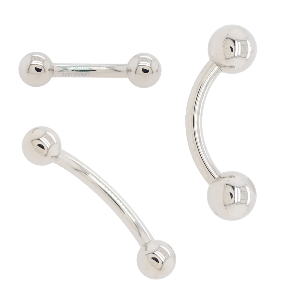 Stainless Steel Curved Barbell - 10 ga.