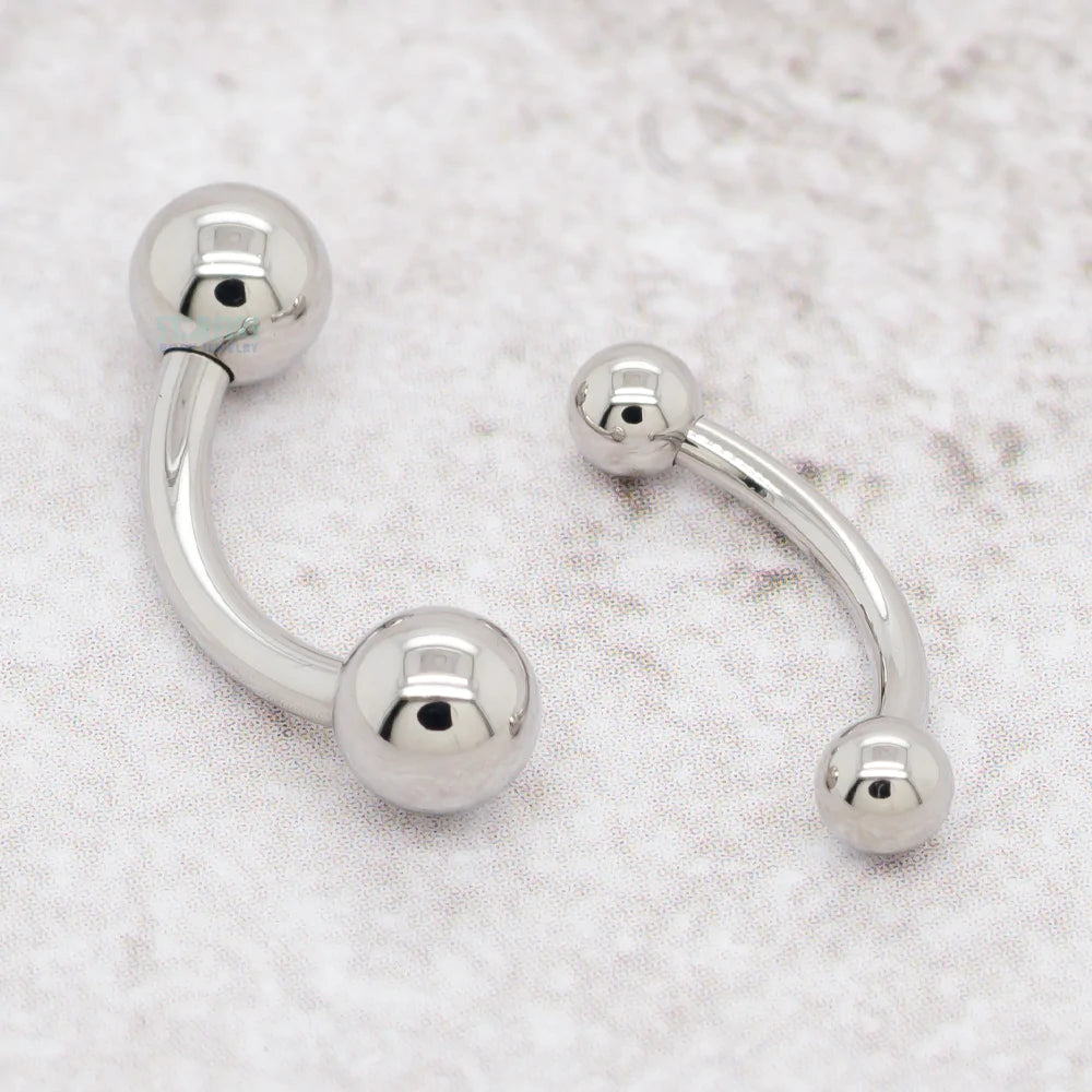 Stainless Steel Curved Barbell - 16 ga.