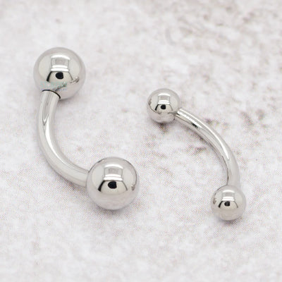 Stainless Steel Curved Barbell - 0 ga.
