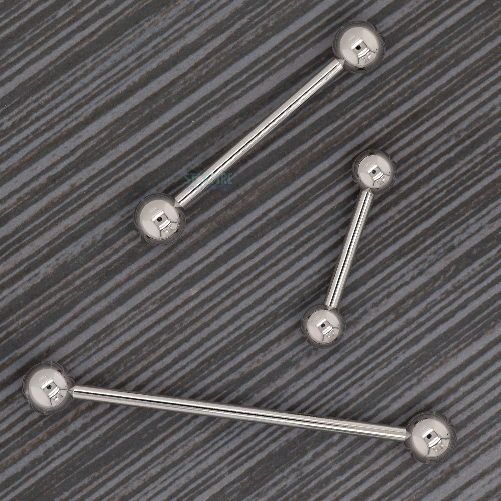 Stainless Steel Straight Barbell - 16 ga.