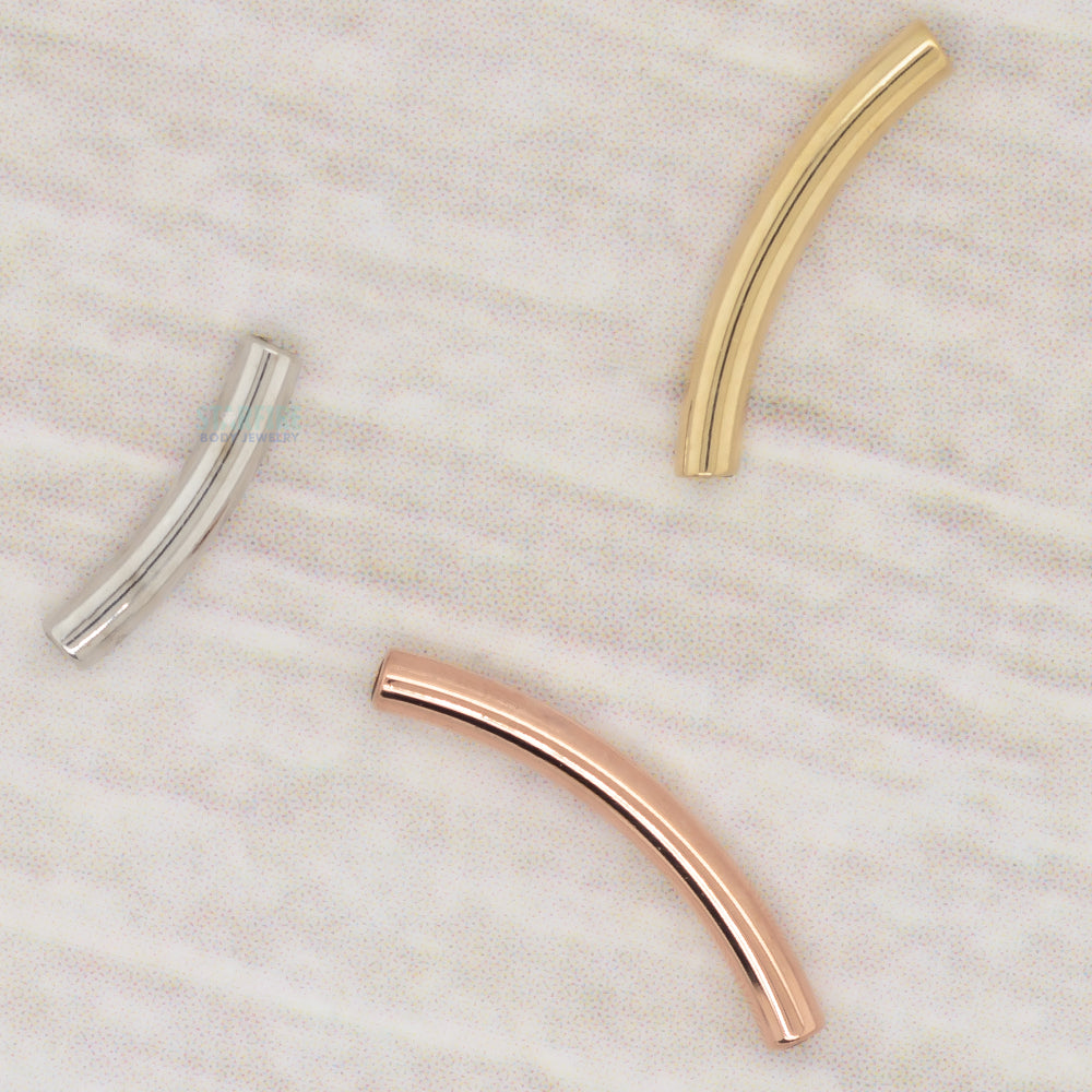 Gold & Platinum Threaded Curved Barbell Shaft