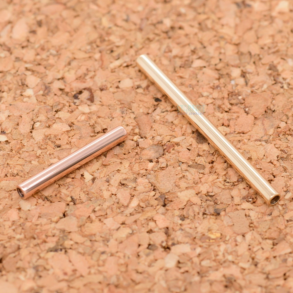 Gold & Platinum Threaded Straight Barbell Shaft