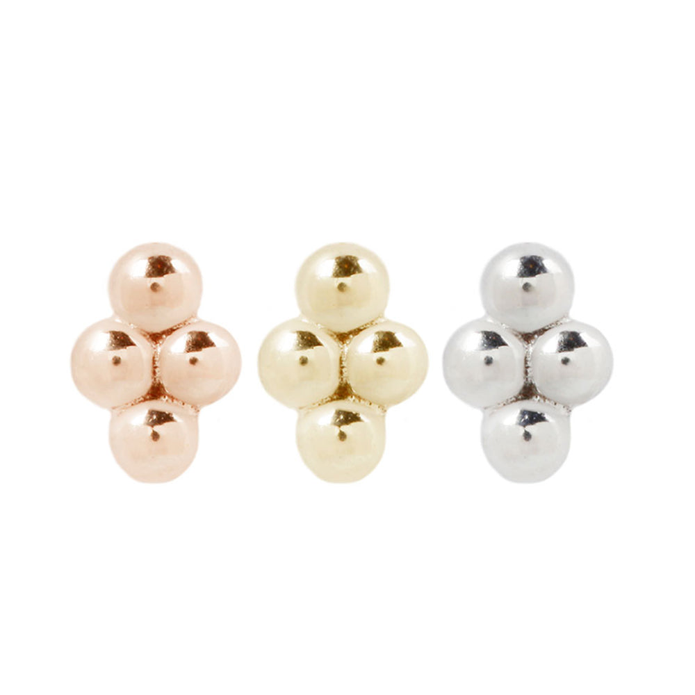 threadless: 4 Bead Cluster End in Gold