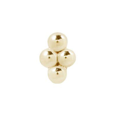 threadless: 4 Bead Cluster End in Gold