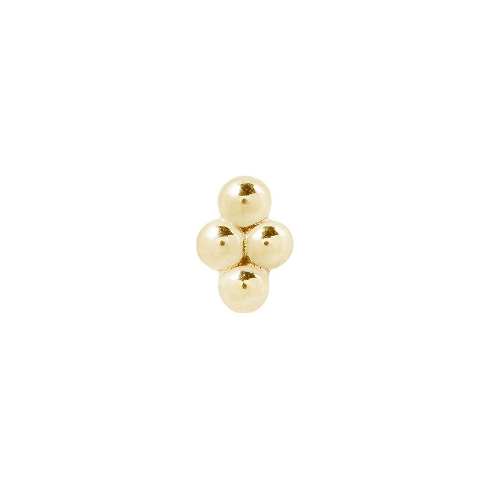 threadless: 4 Bead Cluster End in Gold