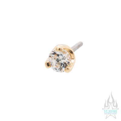 threadless: 2mm Prong-Set Faceted White CZ End in Gold #2