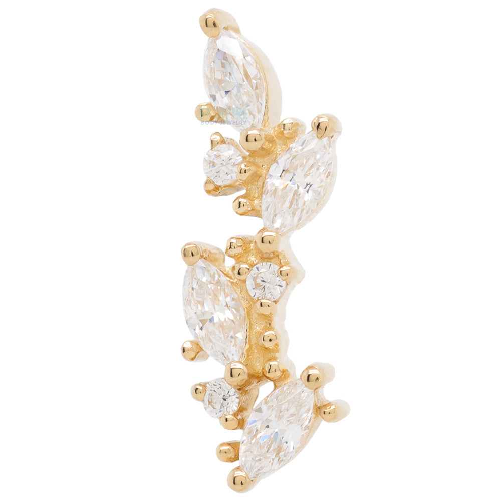 "Andreia" Threaded End in Gold with CZ's