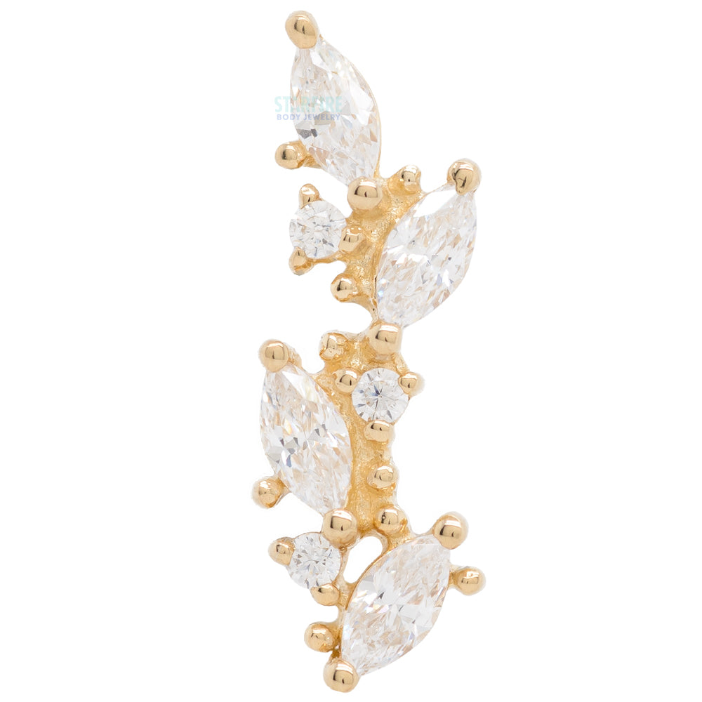 "Andreia" Threaded End in Gold with CZ's