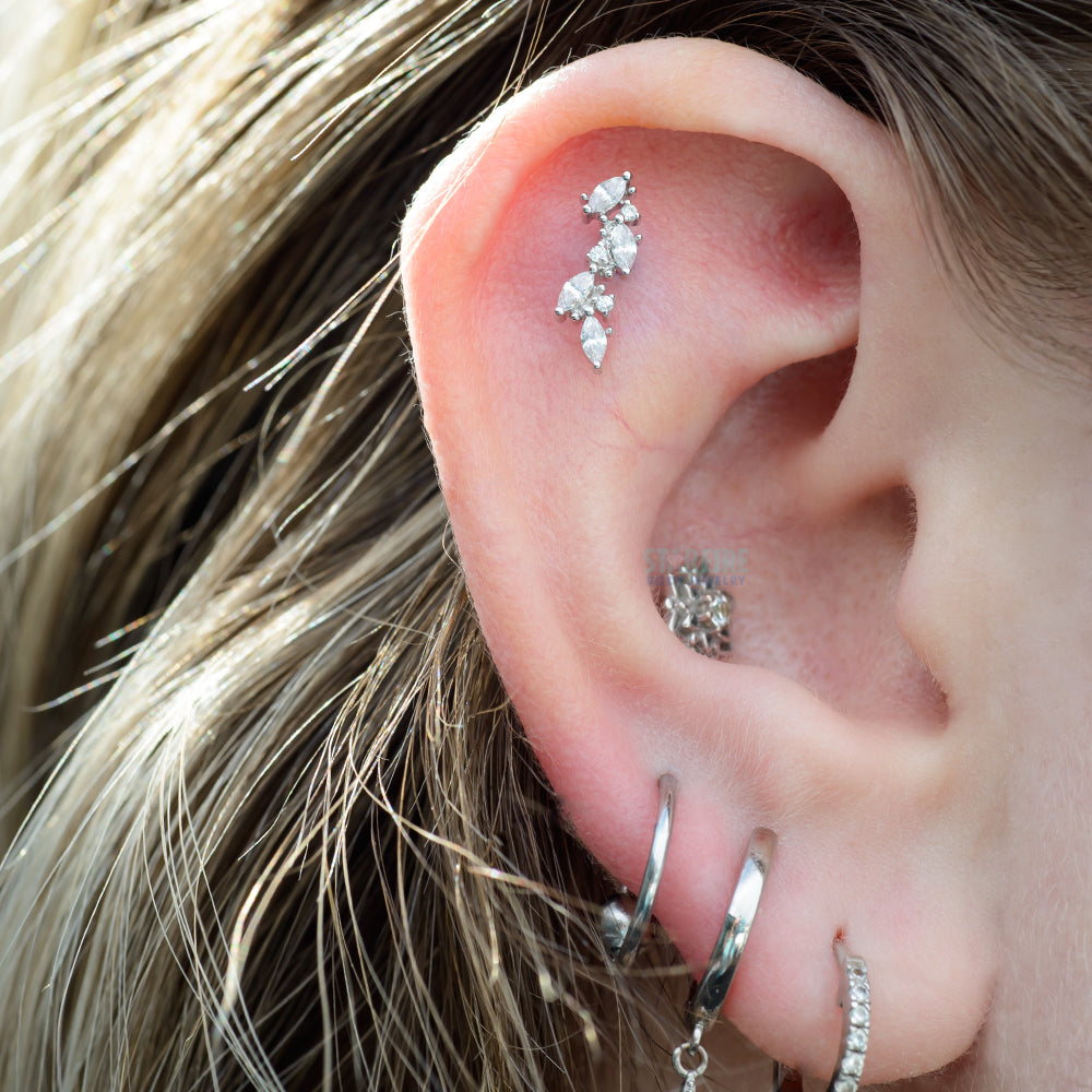 Junipurr Jewelry threadless: Andreia End in Gold with CZ's