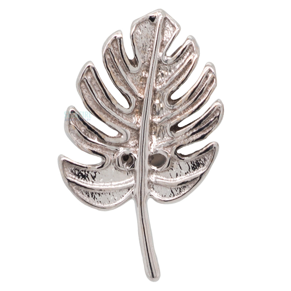 Monstera Leaf Threaded End in Gold