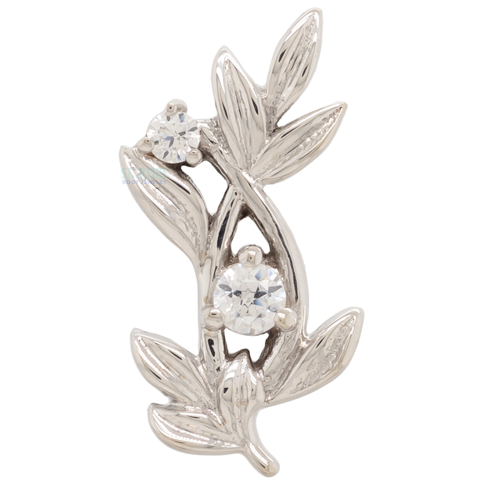 "Jessamine" Threaded End in Gold & Platinum with White CZ's