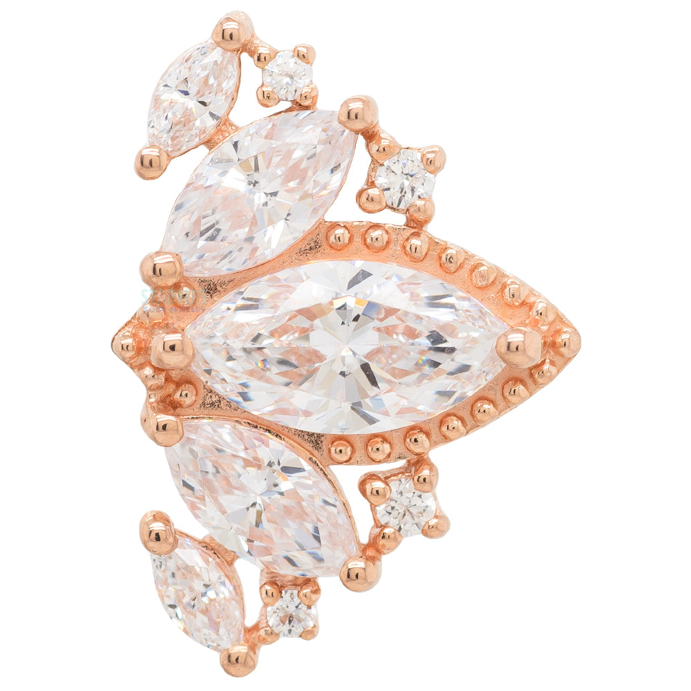 "Queen Naveen" Threaded End in Gold with CZ's