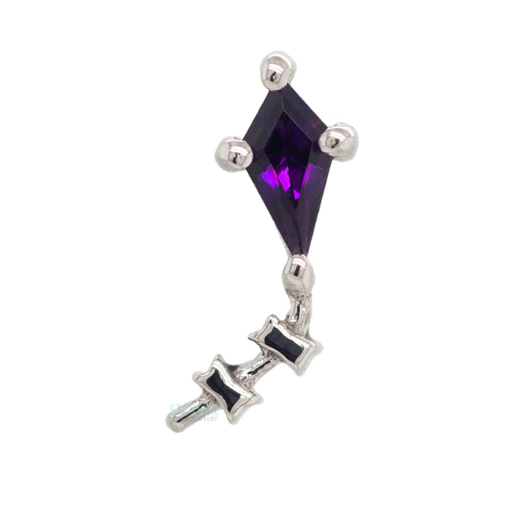 "Hang On!" Threaded End in Gold with Amethyst