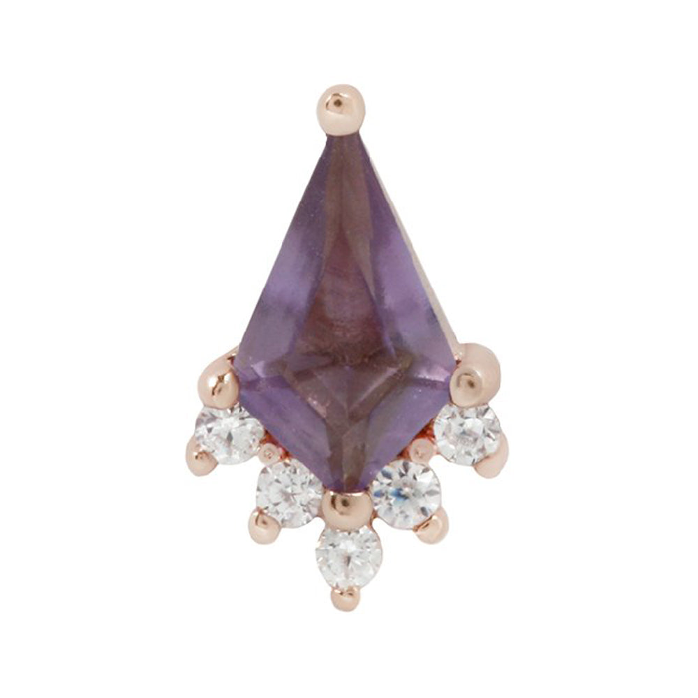 threadless: "Noble" End in Gold with Amethyst & White CZ's