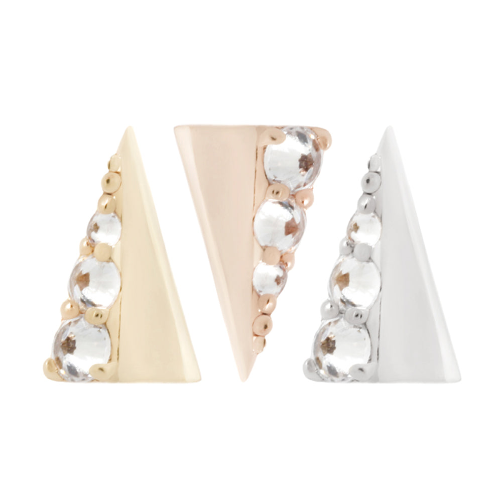 threadless: "Lux Spike" End in Gold with Reverse Set CZ's