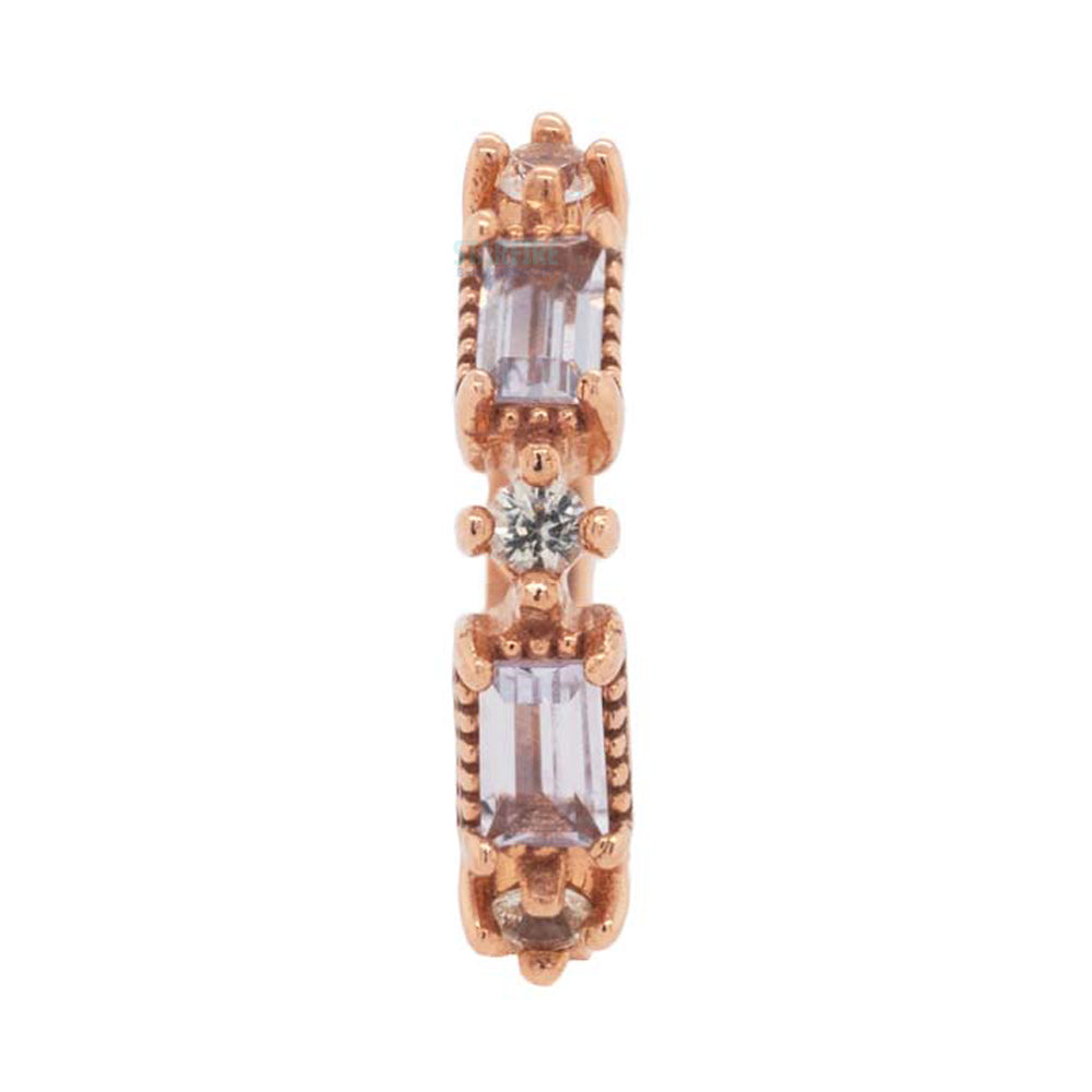 "Euphoria" Huggie / Hinge Ring in Gold with White Sapphires