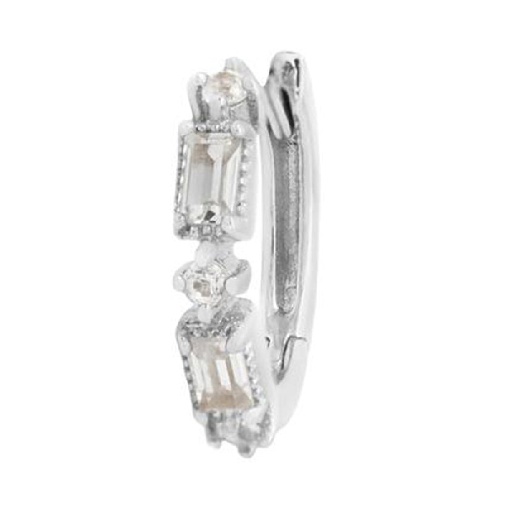 "Euphoria" Huggie / Hinge Ring in Gold with White Sapphires