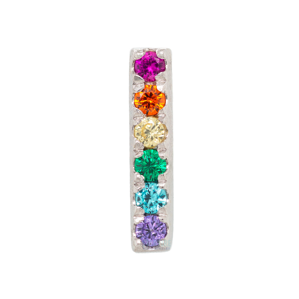 threadless: "Rowe" End in Gold with Rainbow CZ's