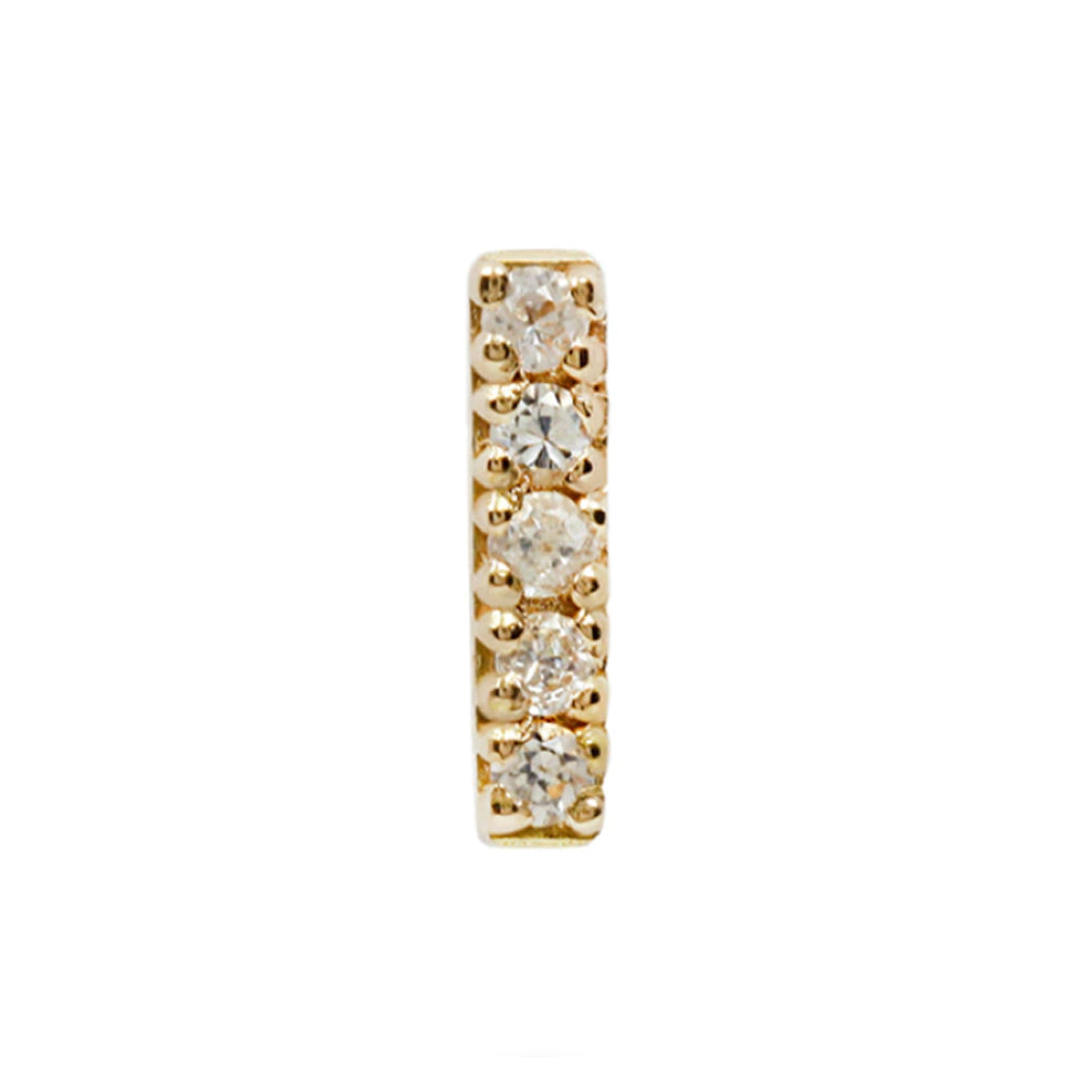 threadless: "Rowe" End in Gold with White Sapphires