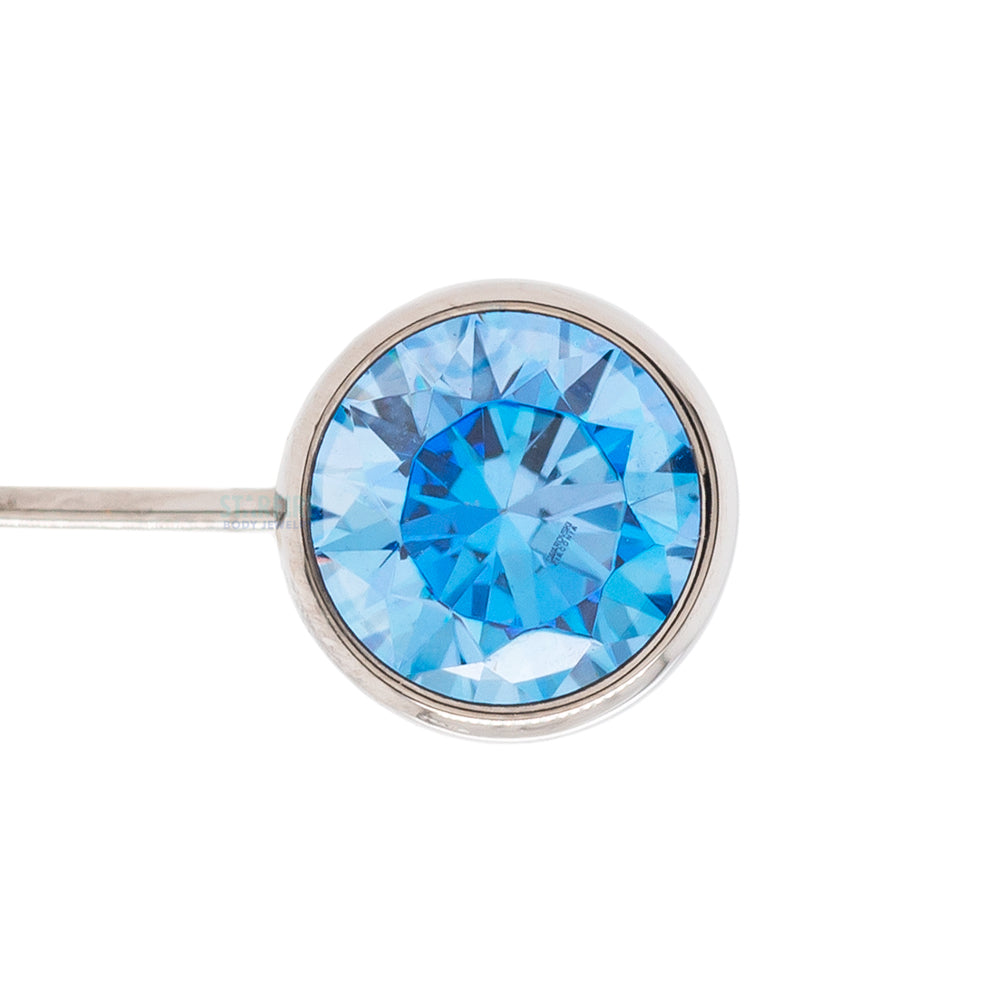 threadless: Bezel-Set Side-Set Brilliant-Cut Gem End