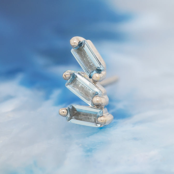 threadless: "Staxx" End in Gold with London Blue Topaz'