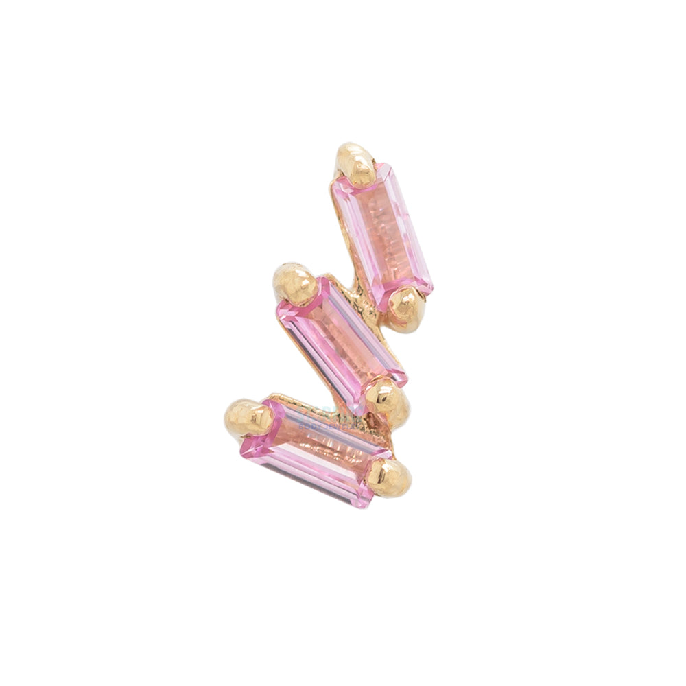 threadless: "Staxx" End in Gold with Pink Sapphire