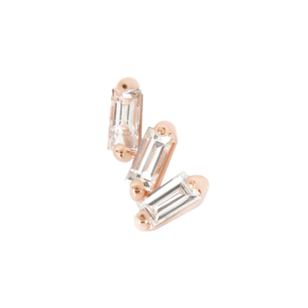 threadless: "Staxx" End in Gold with White Topaz'