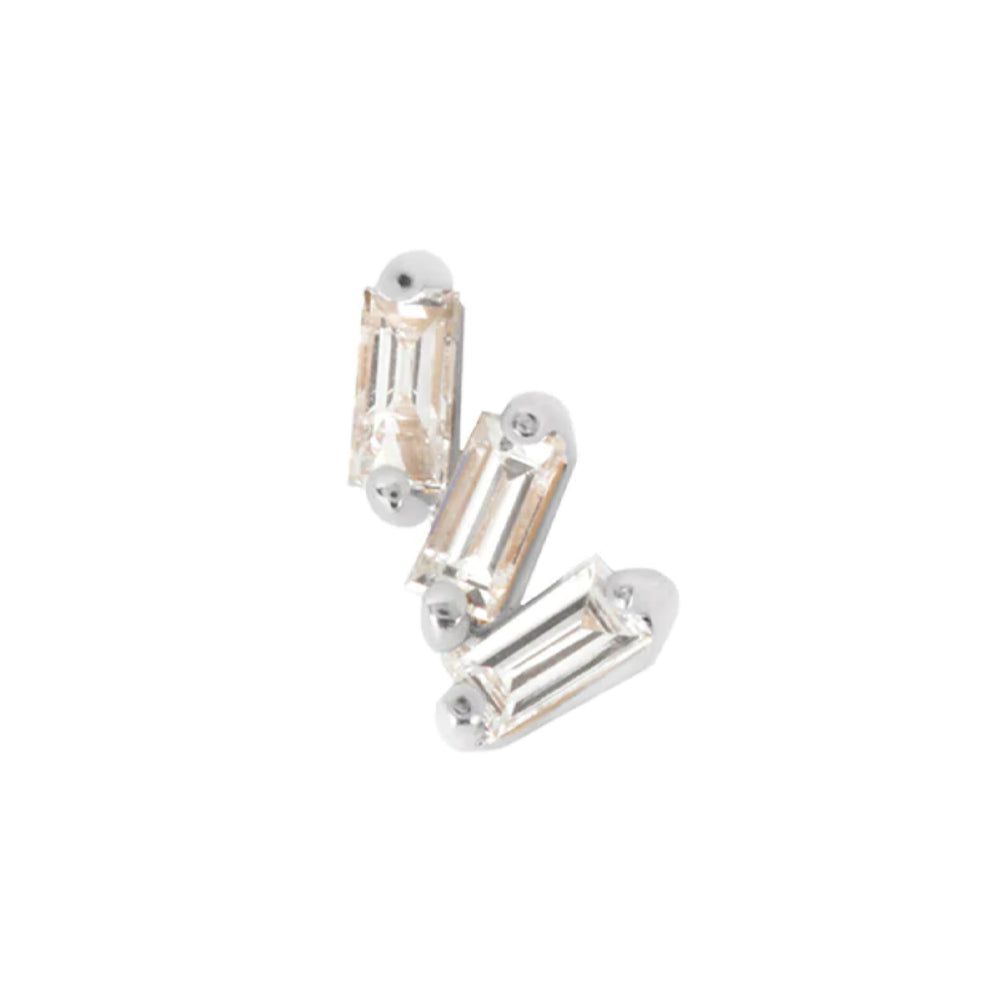threadless: "Staxx" End in Gold with White Topaz'