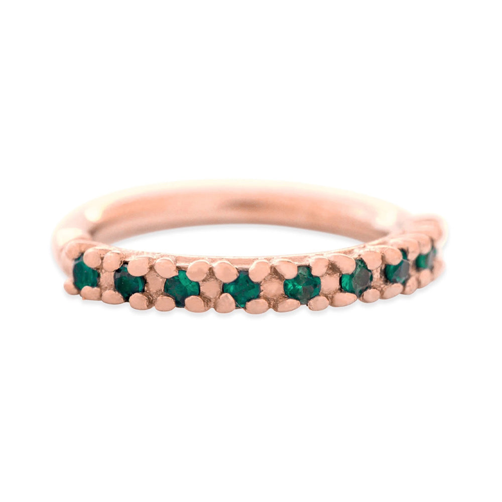 "Hera" Continuous Ring in Gold with Gemstones