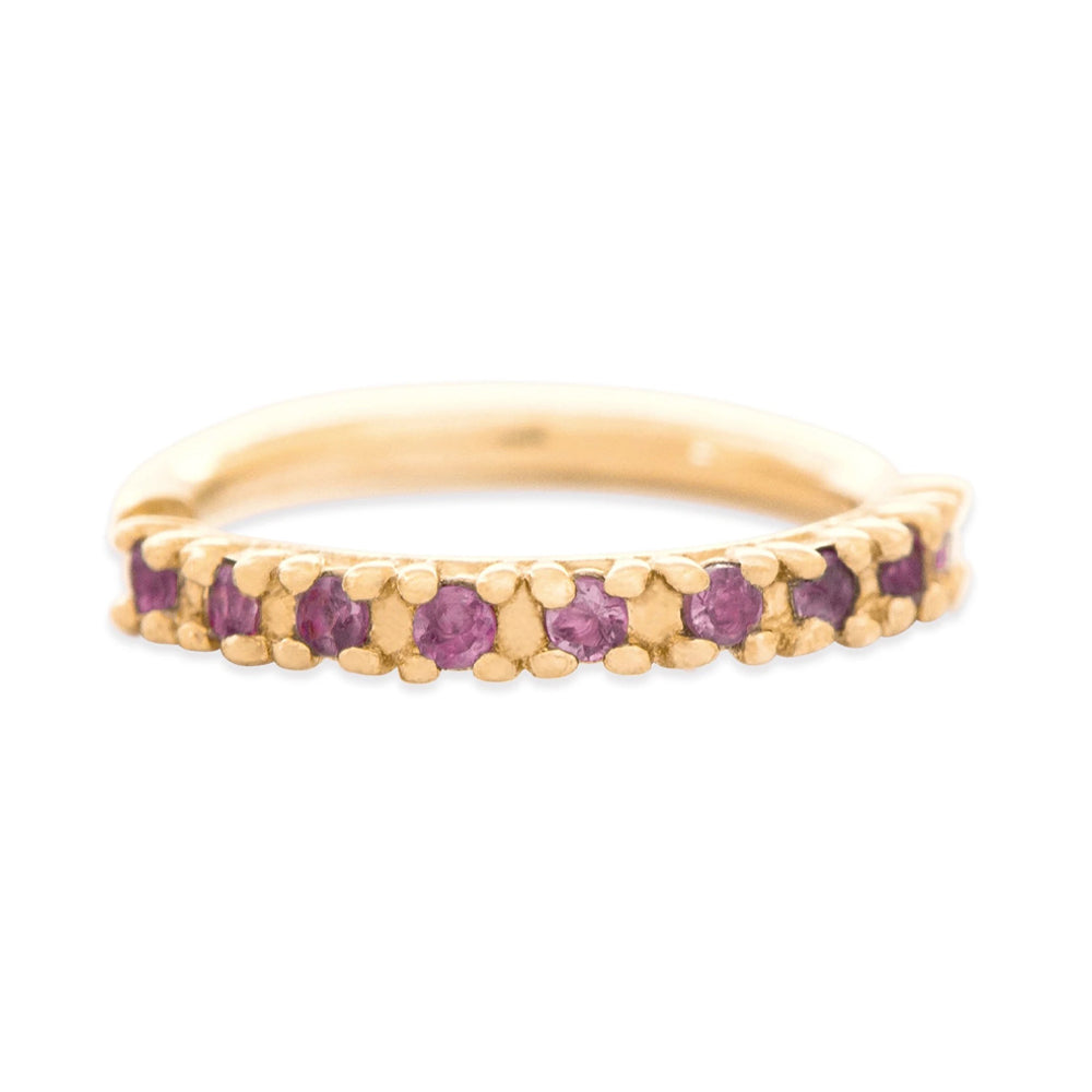 "Hera" Continuous Ring in Gold with Gemstones