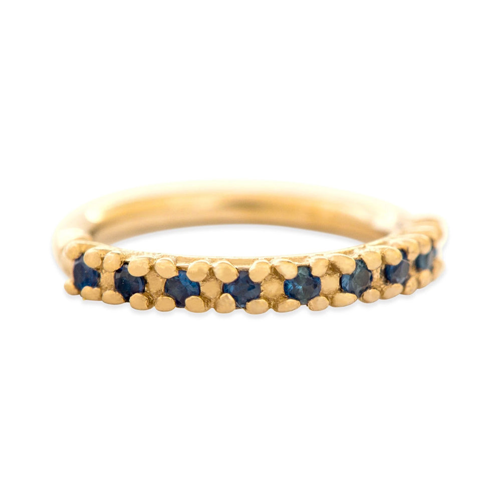 "Hera" Continuous Ring in Gold with Gemstones